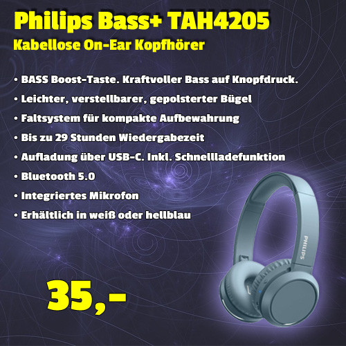 Philips Bass+ TAH4205 um 35 €