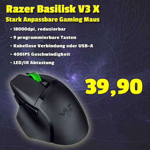Razer Basilisk V3 X HyperSpeed um 39,90 €