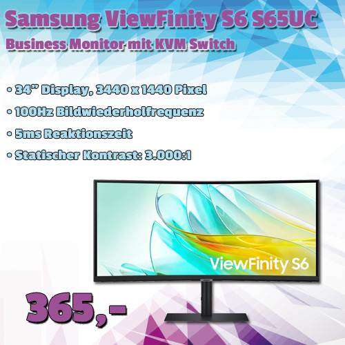 Samsung ViewFinity S6 S65UC um 365 €