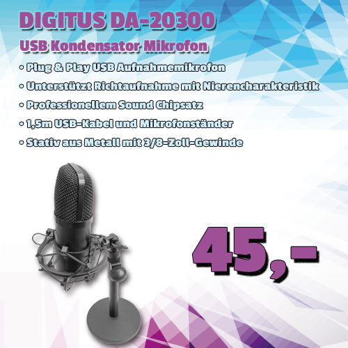 DIGITUS DA-20300 Mikrofon um 45 €