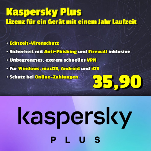 Kaspersky Plus um 35,90 €