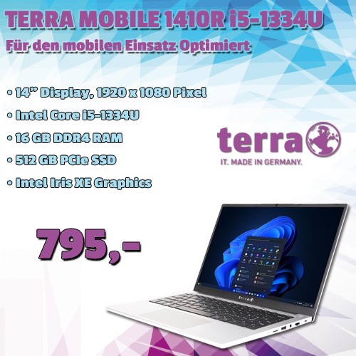 TERRA MOBILE 1410R i5-1334U W11P um 795 €