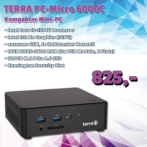 TERRA PC-Micro 6000C GREENLINE um 825 €
